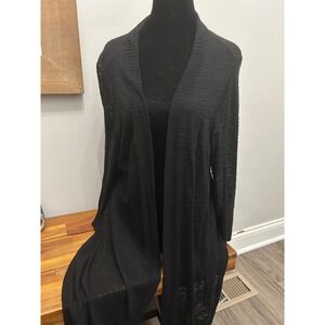 Torrid Black Textured Long Sleeve Open Front Cardigan Sweater Women Size 1 Large